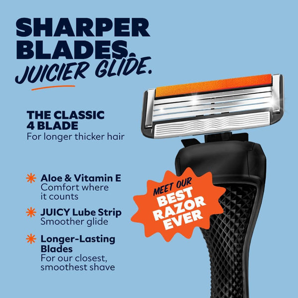 Dollar Shave Club | Travel Shave Set | 4 Swift Rinse Refill Cartridges, 1 Handle, 1 Razor Cover