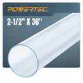 POWERTEC Clear PVC Pipe 2-1/2" x 36" Long, 1PK Rigid Plastic Tubing, Round Tube Compatible w/Dust Collection Fitting, for Woodworking Tool, Dust