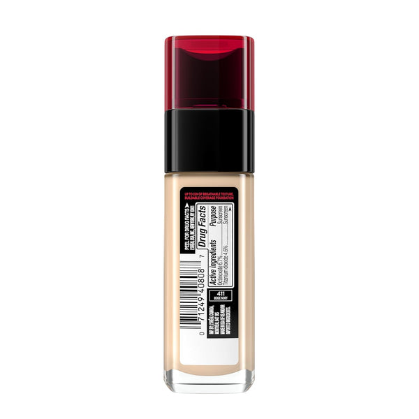 L'Oreal Paris Makeup Infallible up to 32 Hour Fresh Wear Lightweight Foundation, 411 Beige Ivory, 1 Fl Oz, Packaging May Vary
