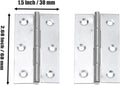 Mcredy Stainless Steel Cabinet Door Hinges 3 Inch, Silver, 12 Pcs | Folding Interior Door Hinges for Wooden Box, Effortless Operation, Easy