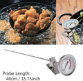 Deep Fryer/Candy/Turkey Thermometer with Clip&15 inch stem - Professional Kitchen Pot Fryer,Stainless Steel Fry Oil Thermometer for Frying,Candy