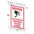Smartsign 10 X 7 Inch Ã¢ÂÂNotice - All Activities Monitored by Video CameraÃ¢ÂÂ Metal Sign, 40 Mil Laminated Rustproof Aluminum, Red, Black