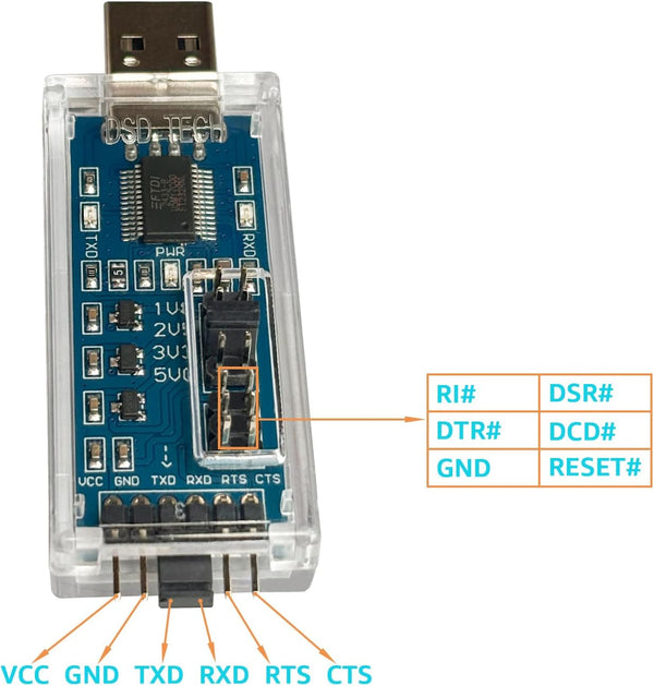 DSD TECH SH-U09C5 USB to TTL UART Converter Cable with FTDI Chip Support 5V 3.3V 2.5V 1.8V TTL