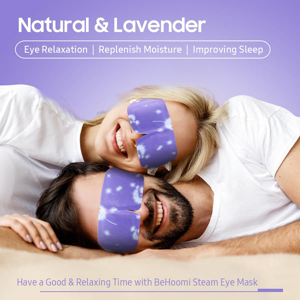 BeHoomi 20 Packs Steam Eye Mask, Heated Eye Mask Warm Compress for Eyes, Disposable Self Heating Steam Mask for Home, Sleep, Spa, Travel