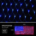American Flag String Lights, Waterproof Led Flag Net Light, with 420 Super Bright LED, for Yard Garden Decoration, Festival, Holiday, Party