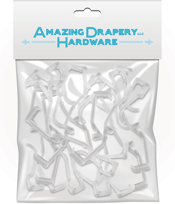 Amazing Drapery Hardware 2.5 Inch Clear Valance Clips for Blinds & Window Shades, 10-Pack - Hunter Douglas WoodMates and Chalet Woods Replacement,