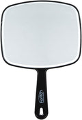 Forpro Professional Collection Premium Hand Mirror with Handle, 6.3" W X 9.6" L, Multi-Purpose Handheld Mirror with Distortion-Free Reflection, Black