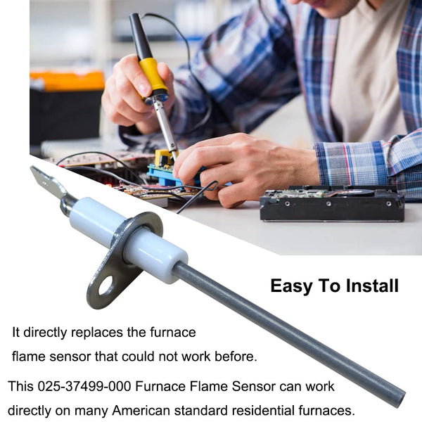 Upgraded 025-37499-000 Gas Furnace Flame Sensor Replacement Compatible for York Luxaire Coleman Gas Furnace Fits 02537499000, S1-02537499000(2 Pack)