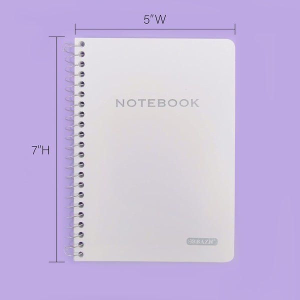 BAZIC PRODUCTS College-Ruled Personal Assignment Notebook, 5x7, 6 Titles | poly personal/assignment spiral notebook; 100 college-ruled sheets;