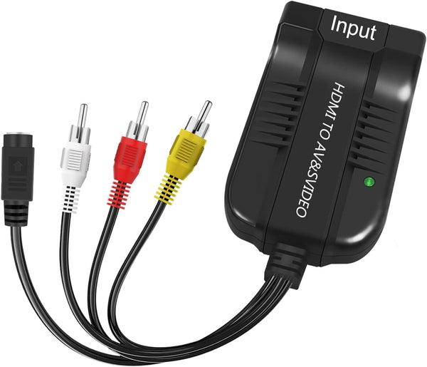 1080p HDMI to Male AV/S Video Adapter S-Video,HDMI2AV+S CVBS Video Converter, HDMI to Male AV&S Video RCA HDMI2AV Converter 1080P HD Video