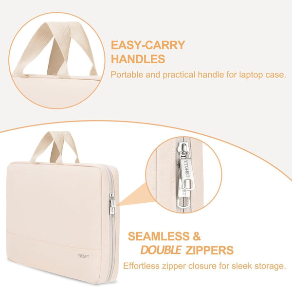 Ytonet Laptop Case 16 inch, 15-15.6 Inch Water Resistant Slim Laptop Sleeve 16 inch Beige