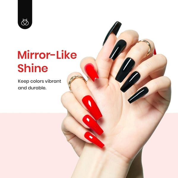 Beetles Extra Glossy Gel Top Coat 1Pcs 15ml | Clear No Wipe Top Coat Gel Polish High Shine Long Lasting Nail Surface Protection Manicure Gifts for