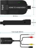 1080p HDMI to Male AV/S Video Adapter S-Video,HDMI2AV+S CVBS Video Converter, HDMI to Male AV&S Video RCA HDMI2AV Converter 1080P HD Video