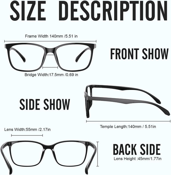Blue Light Glasses For Men & Women - Anti Glare Computer Blue Light Blocking Glasses with UV Protection for Gaming 1p-2501black Clear
