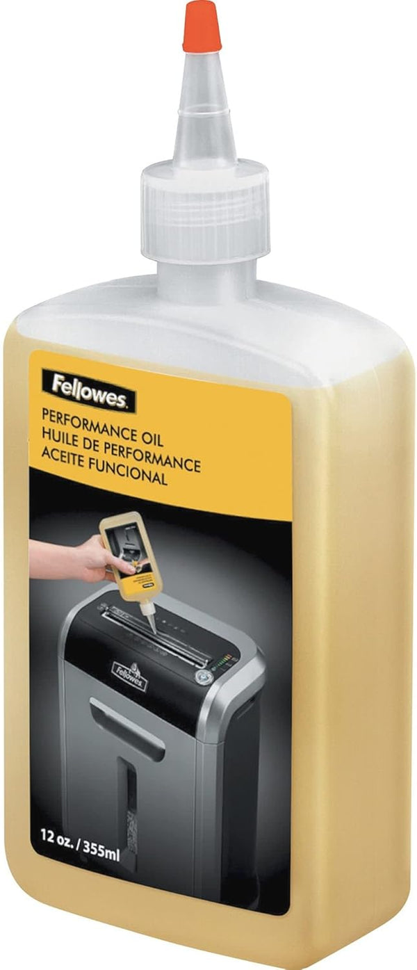 Fellowes Powershred Performance Shredder Oil, 12 Oz. Extended Nozzle Bottle (35250) (Pack of 1)