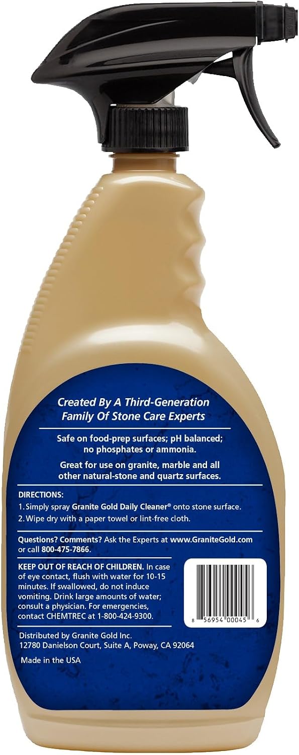 Granite Gold Daily Cleaner for Granite, Marble & Other Natural Stone & Quartz Surfaces, 32 Ounces 32 Fl Oz (Pack of 1)