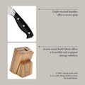 Martha Stewart Greeley Forged High Carbon Stainless Steel 14 Piece Knife Block Set, Black Kitchen Knife Set with Acacia Wood Block, Chef Knife,