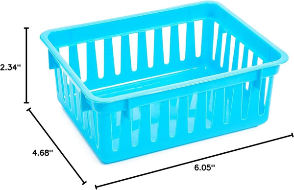 Bright Creations 12 Pack Small Plastic Classroom Storage Bins for Organization and School Supplies 6 Colors (6.2 x 4.8 x 2.4 inches)