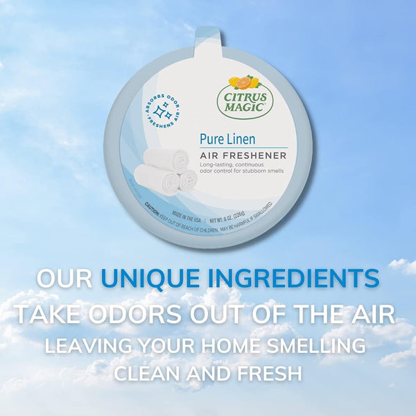 Citrus Magic Odor Absorbing Solid Air Freshener, Pure Linen, 8-Ounce, Pack of 6 8 Ounce (Pack of 6) Pure Linen