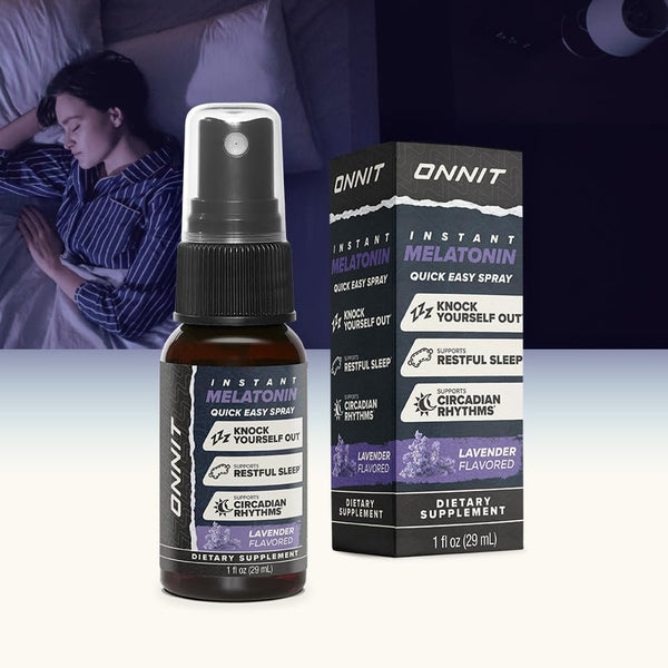 ONNIT Melatonin Liquid Sleep Support Spray, IGEN™ Non-GMO Tested, Lavender Flavor, Sleep Support for Adults, 3mg Melatonin per Spray, 1 fl oz