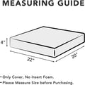 Easy-Going Waterproof Patio Seat Cushion Covers 22x20x4 inch 6 Pack Replacement Non-Slip Outdoor Cushion Slipcover with Zipper and Adjustable