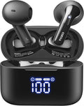 TOZO T21 Wireless Earbuds Bluetooth 5.3 in Ear Headphones Dual Mic Call Noise Cancelling IPX8 Waterproof 44H Playback Stereo Sound with LED