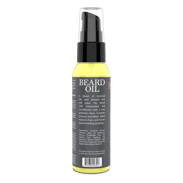 Uncle Jimmy Beard Oil, Restores Moisture, Softens and Reduces Beard Itch for Facial Hair of All Lengths, Made with Black Seed Oil & Honey 2Oz (T108)