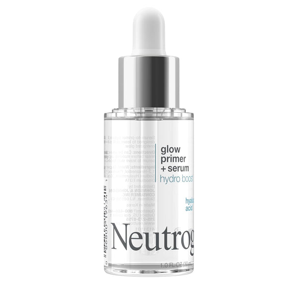 Neutrogena Hydro Boost Glow Booster Primer & Serum, Hydrating & Moisturizing Face Serum-To-Primer Hybrid, Infused with Purified Hyaluronic Acid &