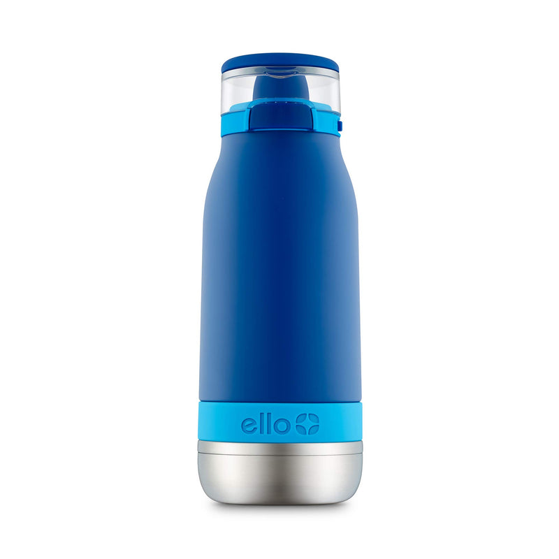 Ello Emma 14Oz Vacuum Insulated Stainless Steel Kids Water Bottle with Straw and Built-In Carrying Handle and Leak-Proof Locking Lid for School