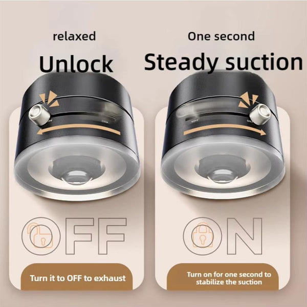 Oudvaker Foldable Magnetic Vacuum Phone Holder, 360° Electric Suction Car Mount, Double-Sided Swivel Stand for Car, Mirror, Gym, Kitchen,