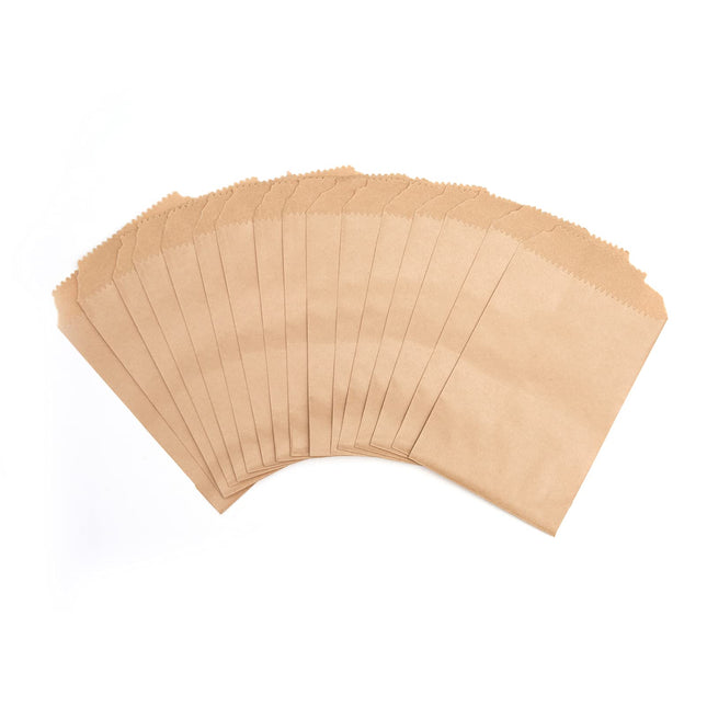 100-pack 3x5 Inches Mini Size Natural Kraft Paper Bags for Bakery Cookies Treats Snacks Popcorn Small Gift bag Brown-3x5 Inch