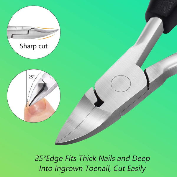 Feiccier Heavy Duty Ingrown Toenail Clippers, Professional Toenails Trimmer, Podiatrist Toe Nail Clippers for Thick Nail & Ingrown Toenails, Sharp