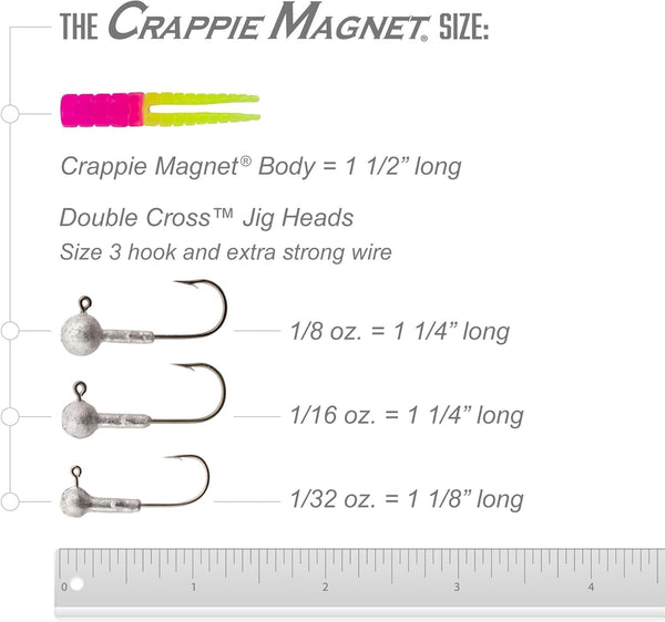 Leland's Lures Crappie Magnet Best of the Best Kit, Fishing Equipment and Accessories, Fishing Lures, 96 Bodies, 15 Double Cross Jig Heads, 4 E-Z