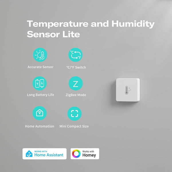THIRDREALITY Zigbee Temperature and Humidity Sensor Lite,Smart Thermometer and Hygrometer, Hub Required,Compatible with Echo Devices with Zigbee