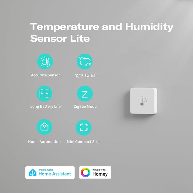 THIRDREALITY Zigbee Temperature and Humidity Sensor Lite,Smart Thermometer and H