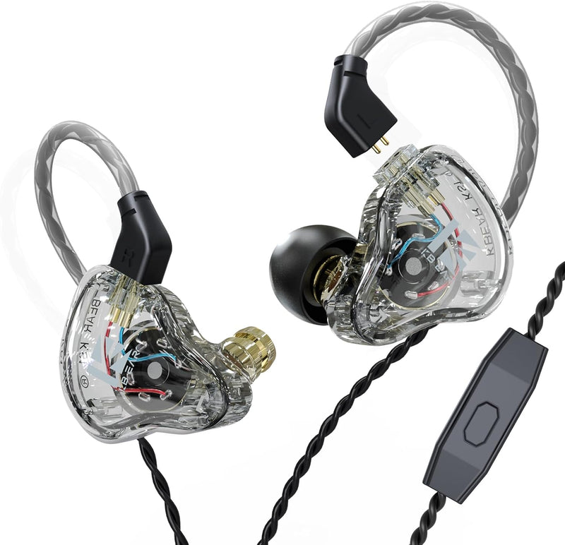 YINYOO KBEAR KS1 in Ear Monitor Bass Earbuds Wired Earbuds,Clear Sound Stereo Headphones, Vocals Forwards High Resolution Noise Canceling