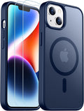 SPIDERCASE Designed for Iphone 13/14 Case, Magnetic Translucent with 2PCS Tempered Glass Screen Protector Anti-Fingerprint Anti-Scratch Phone
