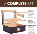 Premium Cigar Humidor for 25-50 Cigars - Elegant Humidor Humidor with Hygrometer and Humidifier - Cedar Lined Cigar Box for Optimal Humidity