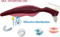 Uouovo Premium Hard Denture Brush Toothbrush, Cleaning Brush, Multi-Layered Bristles & Portable Denture Double Sided Brush, Denture Care (Pack of
