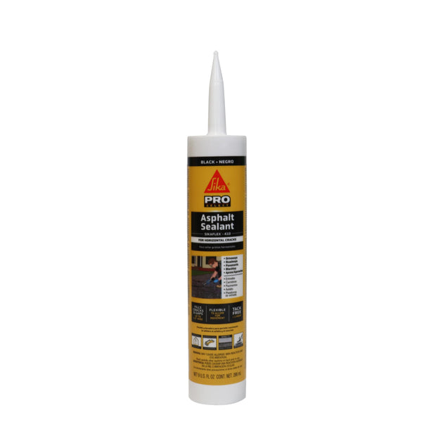SIKA Sikaflex-410 Asphalt Sealant, Black, Self-Leveling Hybrid Sealant for Filling Cracks in Asphalt Driveways, Roadways, and Pavements - 9 fl.