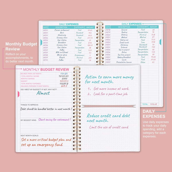 Budget Planner - Monthly Finance Organizer with Expense Tracker Notebook to Manage Your Money Effectively, Undated Finance Planner/Account Book,