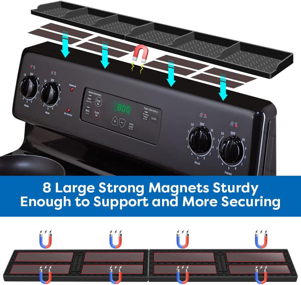 Hydream Stove Top for Silicone Shelf,30 Inch Magnetic Shelf over the Stove Spice Rack,Kitchen Shelf for above Stovetop Organizer Magnet Flat Back