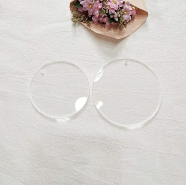 15PCS Round Acrylic Clear Keychain Blanks, Acrylic Round Circle with Hole 1/8 Inch Thick (Clear, 1") Clear 1"