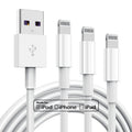 3 Pack Apple Mfi Certified Charger Cable 6Ft, Lightning to USB Cable Cord 6 Foot, 2.4A Fast Charging,Apple Phone Long Chargers for Iphone
