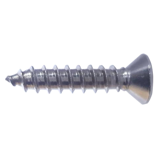 4 x 1-1/2" Flat Head Sheet Metal Screws, Phillips Drive, Stainless Steel 18-8, Full Thread, Bright Finish, Self-Tapping, Quantity 50 By