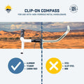 Sun Company Clip-On Compass for Bikes | Handlebar Compass for Bicycle, Motorcycle, ATV, or Snowmobile