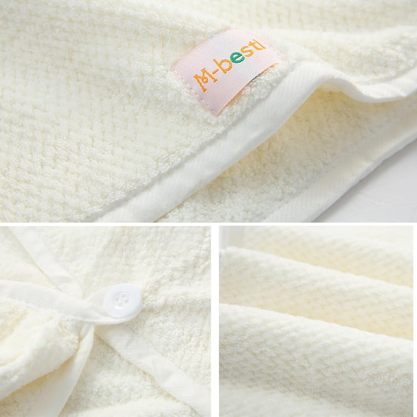 M-bestl 2 Pack Microfiber Hair Towel Wrap,Hair Drying Towel with Button, Absorbent and Soft,Anti-frizz Towel to Dry Hair Quickly(Beige&Beige)