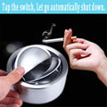 Nescope Stainless Steel Windproof Ashtray with lid Flip Top Ashtray for Indoor or Outdoor Use Ash Holder for Smokers Desktop Smoking Ashtray Home