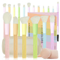 LULUCOLORS 18-Pcs Makeup Brush Set for Beginners - Travel-Friendly with Soft Arthritis-Friendly Handles & Non-Shedding Bristles | Includes Storage
