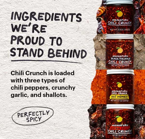 Momofuku Chili Crunch by David Chang, (5.5 Ounces), Chili Oil with Crunchy Garlic and Shallots, Spicy Chili Crisp Original Chili Crunch 5.5 Ounce